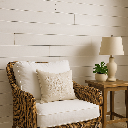 Reclaimed Farmhouse White – Solid White Painted Wood Wall Planks