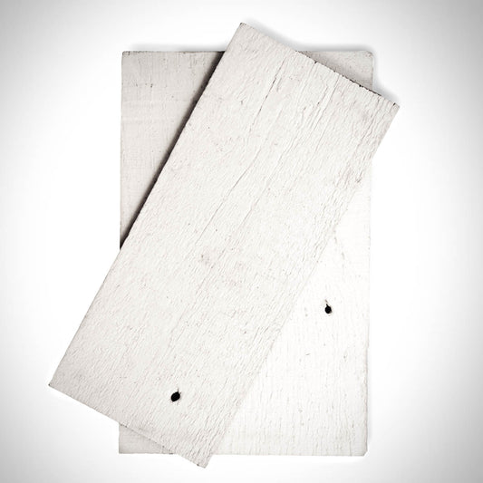 Cottage Board Sample – Solid White Reclaimed Wall Plank